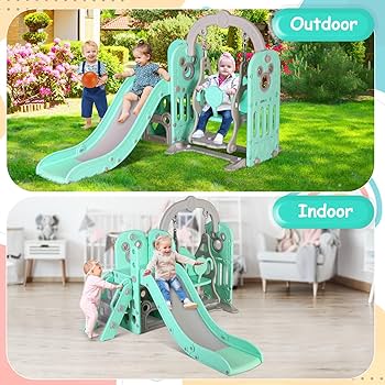 Amazon.com: MAMIZO 7 in 1 Toddler Slide and Swing Set